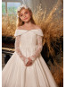 Ivory Lace Satin Keyhole Back Flower Girl Dress With Oversized Bow